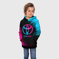 Толстовка-худи детская Toyota - neon gradient, цвет: 3D-черный — фото 2