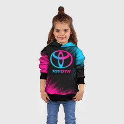 Толстовка-худи детская Toyota - neon gradient, цвет: 3D-черный — фото 2