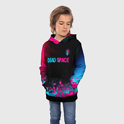 Толстовка-худи детская Dead Space - neon gradient: символ сверху, цвет: 3D-черный — фото 2