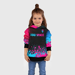 Толстовка-худи детская Dead Space - neon gradient: символ сверху, цвет: 3D-черный — фото 2