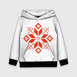 Толстовка-худи детская Удмуртский узор, цвет: 3D-черный