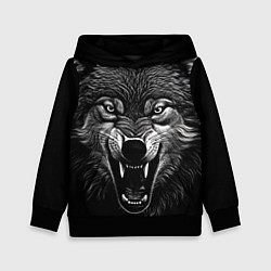 Толстовка-худи детская Злой волчара, цвет: 3D-черный