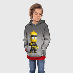 Толстовка-худи детская Bart Simpson - ninja - Japan, цвет: 3D-красный — фото 2