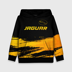 Толстовка-худи детская Jaguar - gold gradient: символ сверху, цвет: 3D-черный