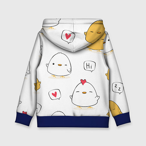 Детская толстовка Привет цыпленок / 3D-Синий – фото 2