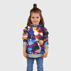 Толстовка-худи детская Мозаичный узор, цвет: 3D-меланж — фото 2