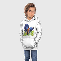 Толстовка-худи детская Глухарь на току, цвет: 3D-белый — фото 2