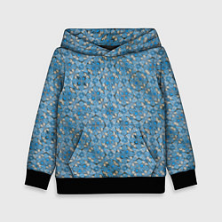 Детская толстовка Голубые незабудки текстура дерева