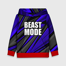Толстовка-худи детская Beast mode - синяя униформа, цвет: 3D-красный