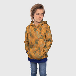 Толстовка-худи детская Мексиканские оранжевые папаротники, цвет: 3D-синий — фото 2