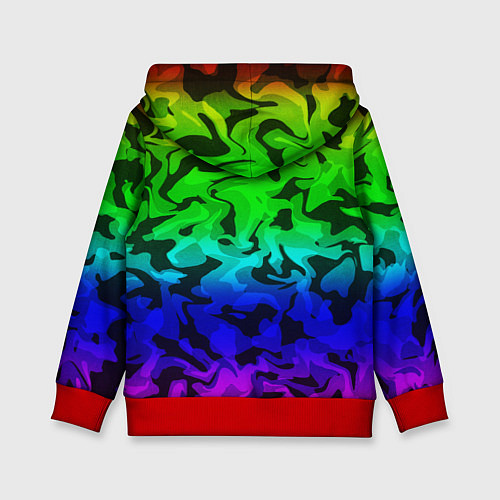 Детская толстовка Камуфляж спектр / 3D-Красный – фото 2