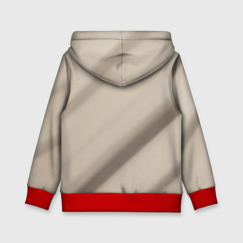 Детская толстовка Кот сидит на диване с напитком / 3D-Красный – фото 2