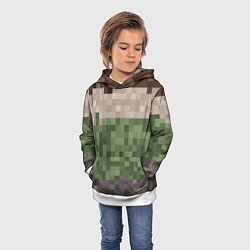 Толстовка-худи детская Пиксельная текстура, цвет: 3D-белый — фото 2