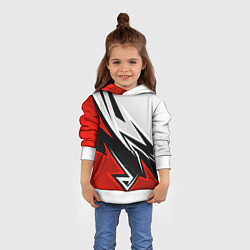 Толстовка-худи детская Бело-красная униформа для зала, цвет: 3D-белый — фото 2