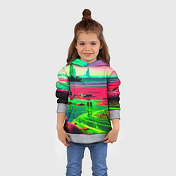 Толстовка-худи детская Кислотный мир, цвет: 3D-меланж — фото 2