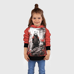 Толстовка-худи детская Panda samurai, цвет: 3D-черный — фото 2
