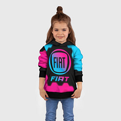 Толстовка-худи детская Fiat - neon gradient, цвет: 3D-черный — фото 2