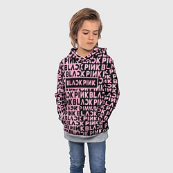 Толстовка-худи детская Blackpink - pink text, цвет: 3D-меланж — фото 2