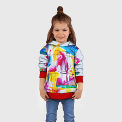 Толстовка-худи детская Красочный принт, цвет: 3D-красный — фото 2