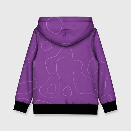 Детская толстовка Объемные разводы - яркий фиолетовый - узор Хуф и С / 3D-Черный – фото 2