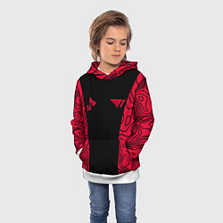 Толстовка-худи детская T1 форма red, цвет: 3D-белый — фото 2
