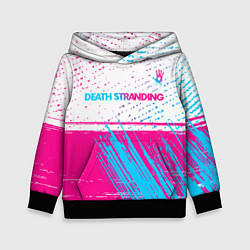 Детская толстовка Death Stranding neon gradient style: символ сверху