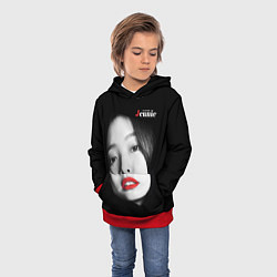 Толстовка-худи детская Blackpink Jennie Red lips, цвет: 3D-красный — фото 2