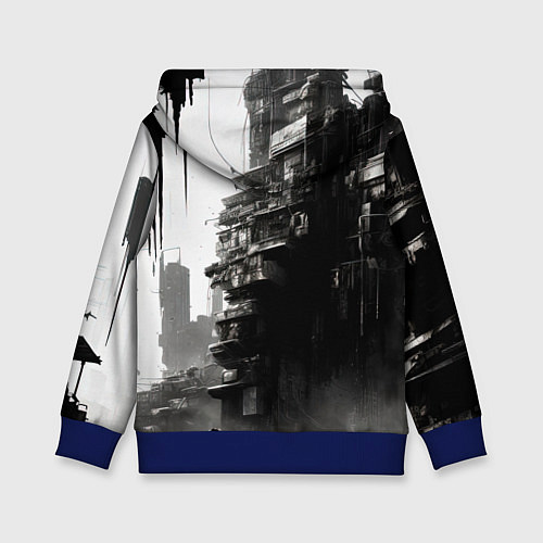Детская толстовка Кибернетический кицунэ / 3D-Синий – фото 2