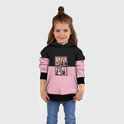 Толстовка-худи детская Черно-розовые K-pop группа, цвет: 3D-черный — фото 2