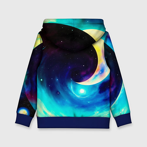 Детская толстовка Девушка связист в космосе / 3D-Синий – фото 2