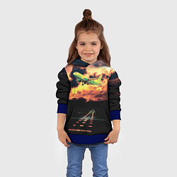 Толстовка-худи детская Боинг 737 Суровый закат, цвет: 3D-синий — фото 2