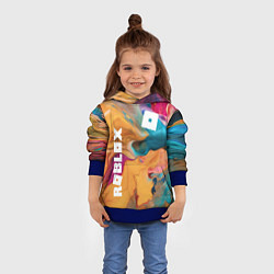 Толстовка-худи детская Roblox Logo Color, цвет: 3D-синий — фото 2