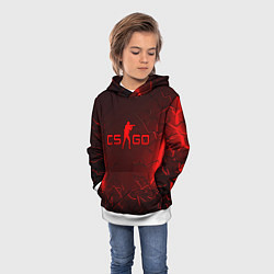 Толстовка-худи детская CSGO logo dark red, цвет: 3D-белый — фото 2