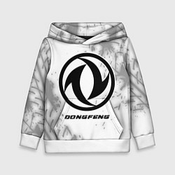 Толстовка-худи детская Dongfeng speed на светлом фоне со следами шин, цвет: 3D-белый