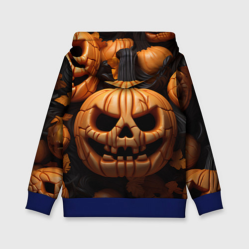 Детская толстовка Pumpkin Halloween / 3D-Синий – фото 2