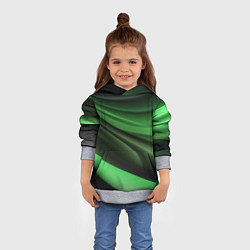 Толстовка-худи детская Темная зеленая текстура, цвет: 3D-меланж — фото 2