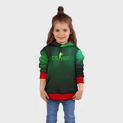 Толстовка-худи детская CSGO green logo, цвет: 3D-красный — фото 2