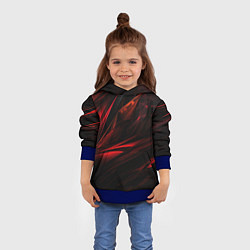 Толстовка-худи детская Black red background, цвет: 3D-синий — фото 2