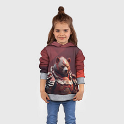 Толстовка-худи детская Бронированный медведь, цвет: 3D-меланж — фото 2