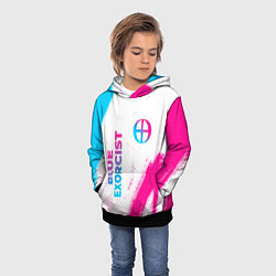 Толстовка-худи детская Blue Exorcist neon gradient style: надпись, символ, цвет: 3D-черный — фото 2