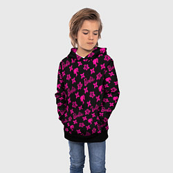 Толстовка-худи детская Барби паттерн черно-розовый, цвет: 3D-черный — фото 2