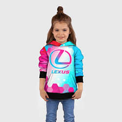 Толстовка-худи детская Lexus neon gradient style, цвет: 3D-черный — фото 2