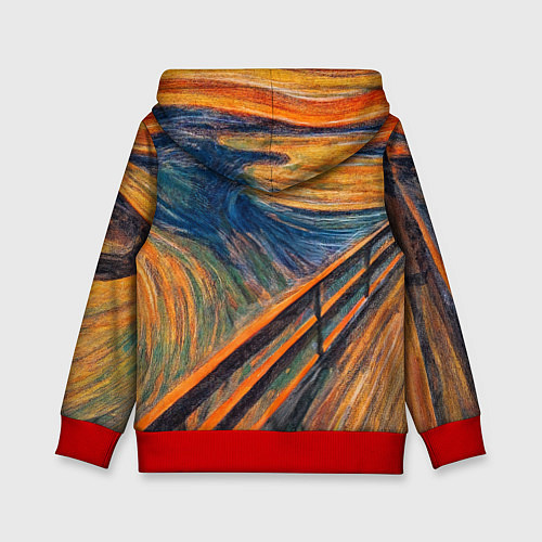 Детская толстовка Картина Крик - кролик / 3D-Красный – фото 2