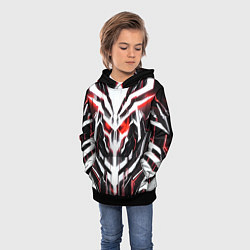 Толстовка-худи детская Киберпанк скелет красный, цвет: 3D-черный — фото 2