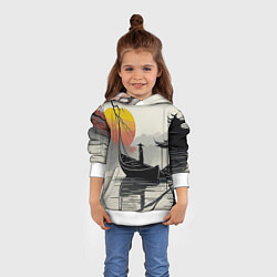 Толстовка-худи детская Красота Японии, цвет: 3D-белый — фото 2