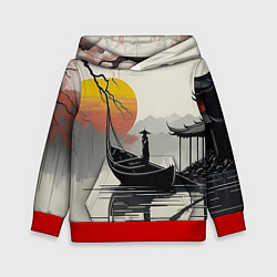 Толстовка-худи детская Красота Японии, цвет: 3D-красный