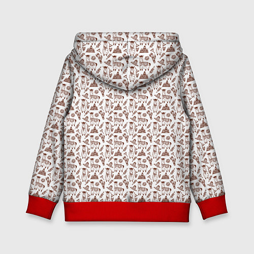Детская толстовка Альпака паттерн / 3D-Красный – фото 2