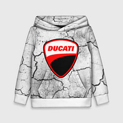 Толстовка-худи детская Ducati - потресканная земля, цвет: 3D-белый