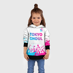 Толстовка-худи детская Tokyo Ghoul neon gradient style: символ сверху, цвет: 3D-черный — фото 2