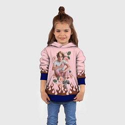 Толстовка-худи детская Тимоти в огне, цвет: 3D-синий — фото 2